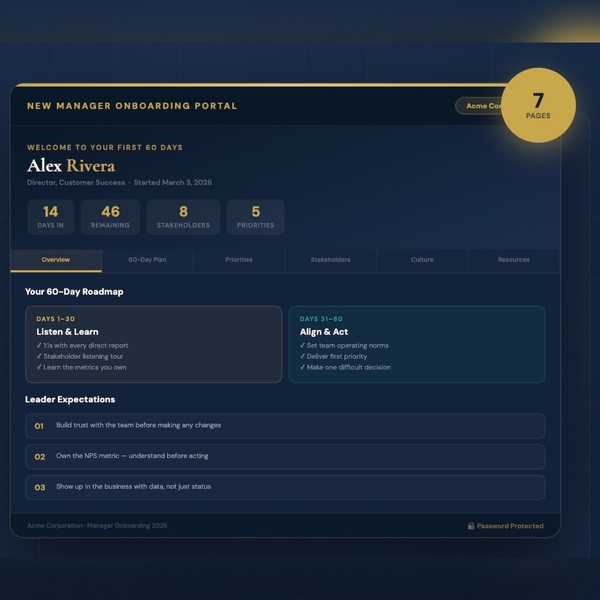 New Manager Onboarding Portal preview